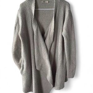 UGG Light Gray Plush Open-Front Cardigan